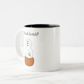 Zu viel schottische Snowman-Tasse Zweifarbige Tasse (Vorderseite Links)