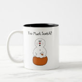 Zu viel schottische Snowman-Tasse Zweifarbige Tasse (Links)