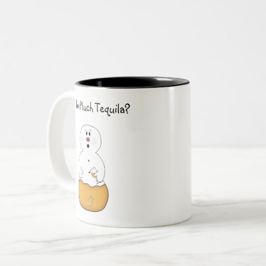 Zu viel Tequila Snowman Tasse (Vorderseite Links)