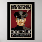 Zu viel, um zu denken, Polizei Poster (Vorne)