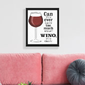 Zu viel Wein? WINO (IN SCHWARZ) Leinwanddruck (Insitu (Wohnzimmer))