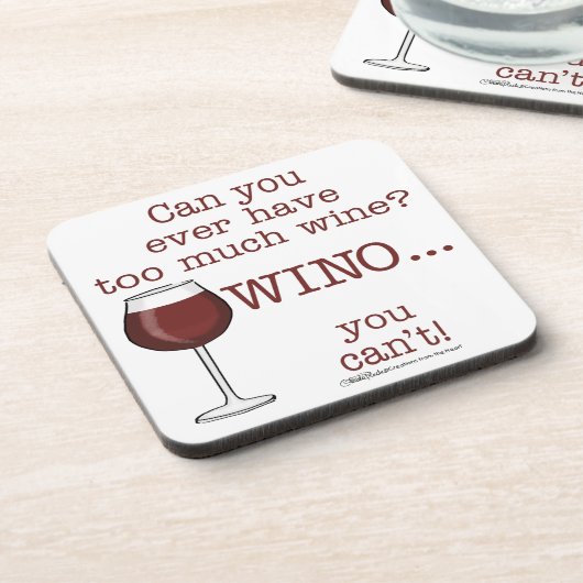 Zu viel Wein? WINO Untersetzer (Linke Seite)