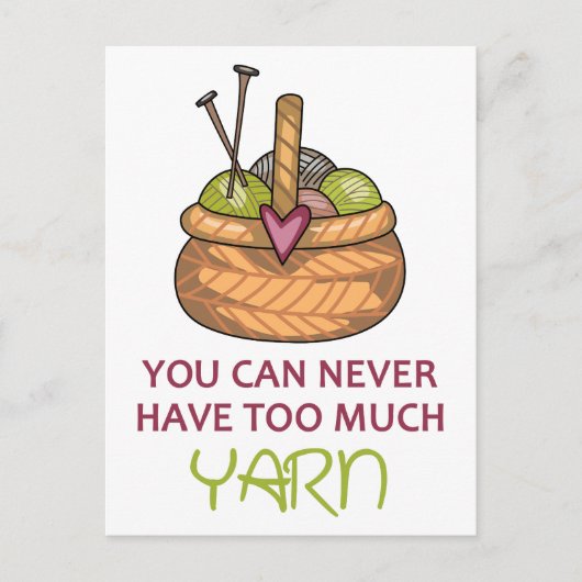 Zu viel Yarn Postkarte (Vorderseite)