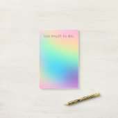 "Zu viel zu tun" Pastel Rainbow Gradient Post-it Klebezettel (Auf Schreibtisch)