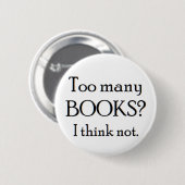 zu viele Bücher Button (Vorne & Hinten)