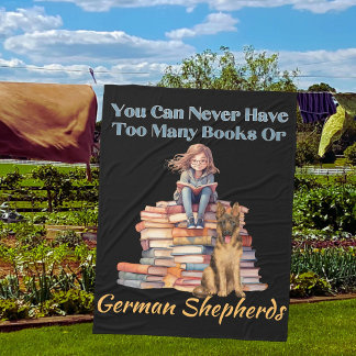 Zu viele Bücher Deutscher Hirte Fleecedecke