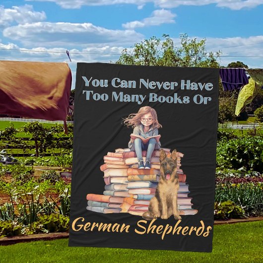Zu viele Bücher Deutscher Hirte Fleecedecke