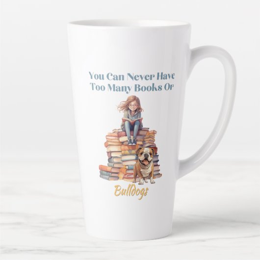 Zu viele Bücher oder Bullhunde Milchtasse (Rechts)