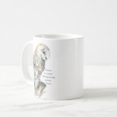 Zu viele Eulen Spaß Zitat Barn Owl Kunst Kaffeetasse (Vorderseite Links)