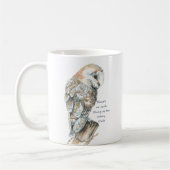 Zu viele Eulen Spaß Zitat Barn Owl Kunst Kaffeetasse (Links)