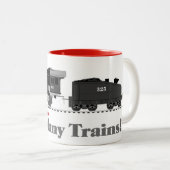 Zu viele Farbe der Zug-Lokomotive2 Zweifarbige Tasse (VorderseiteRechts)