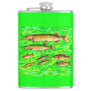 zu viele Fische im Meer Flachmann