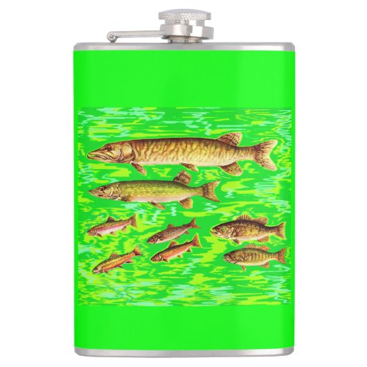 zu viele Fische im Meer Flachmann (Vorderseite)