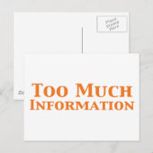Zu viele Informationsgeschenke Postkarte (Vorne/Hinten)