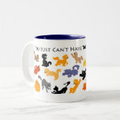Zu viele Katzen-Tasse Zweifarbige Tasse (Vorderseite Links)