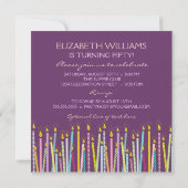 Zu viele Kerzen! Einladung zur Geburtstagspartei (Rückseite)