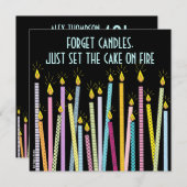 Zu viele Kerzen! Einladung zur Geburtstagspartei (Vorne/Hinten)