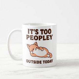 Zu viele Leute Katze  Kaffeetasse