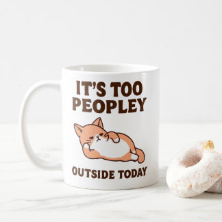 Zu viele Leute Katze  Kaffeetasse