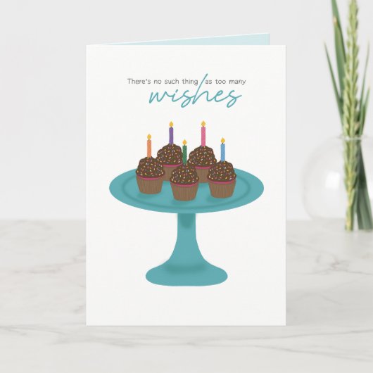 Zu viele Wünsche Cupcake Card Karte (Vorderseite)