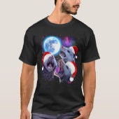 Zu Weihnachten drei Opossummen heulen auf dem Mond T-Shirt (Vorderseite)