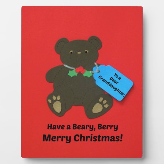 Zu Weihnachten einer lieben Großtochter Fotoplatte (Vorderseite)