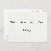 Zu weit weg postkarte (Vorne/Hinten)