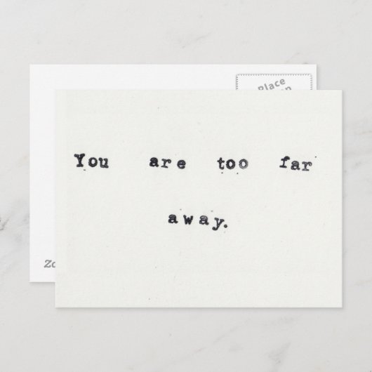 Zu weit weg postkarte (Vorne/Hinten)