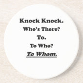 Zu wem Schlag-Schlag-Witz Untersetzer (Vorne)