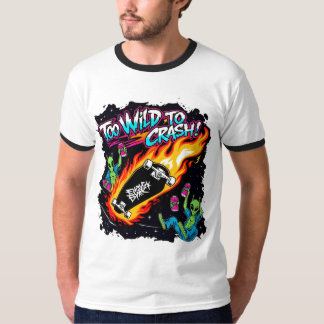 Zu wild zum Absturz - Alien Skateboard Branddesign T-Shirt