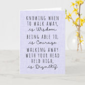 Zu wissen, wann man weggeht, ist eine Weisheitskar Karte (Gelbe Blume)