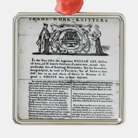 Zu Worshipful Company der Rahmen-Arbeit-Stricker Silbernes Ornament (Vorne)