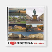 zUA003 ODESSA I LIEBE, Ukraine, Europa, Kühlschran Magnet (Vorne)