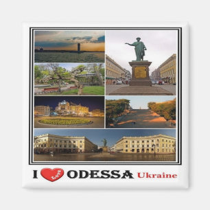 zUA003 ODESSA I LIEBE, Ukraine, Europa, Kühlschran Magnet