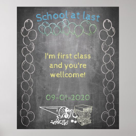 Zubehör für die Anmeldung im Chalkboard-Stil Poster (Vorne)