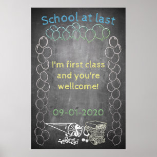 Zubehör für die Einschulung in Tafel-Optik Poster