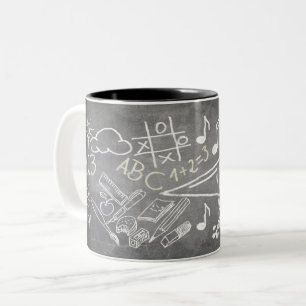 Zubehör für Einschreibung im Tafelstil Zweifarbige Tasse