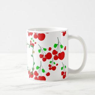 Zubehör mit anpassbarem roten Kirschenmuster LeahG Kaffeetasse