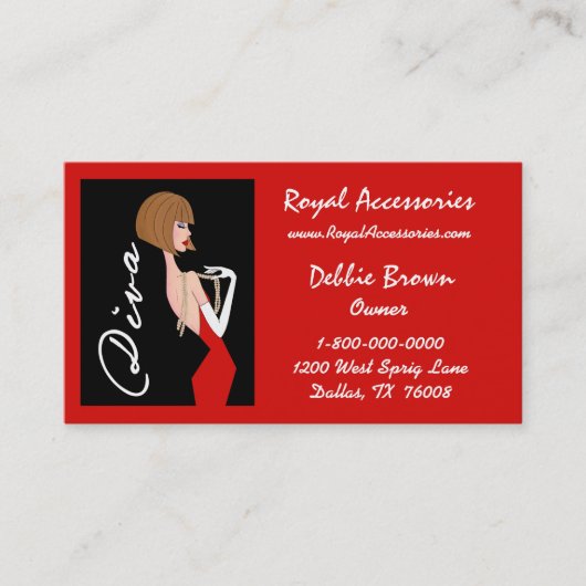 Zubehör und Mode / DIVA Visitenkarten Visitenkarte (Vorderseite)