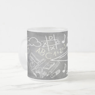 Zubehör zur Einschulung im Kreidetafel-Stil Mattglastasse