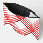 Zubehörtücher - Diagonal überquerte rote Streifen Zubehörtasche (Offen)