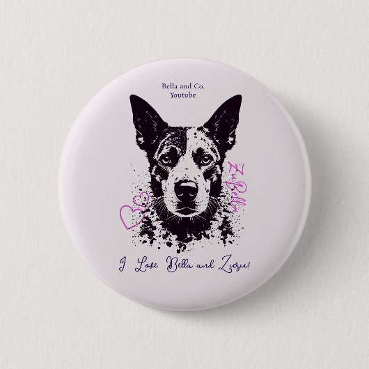 ZuBella Ich liebe Bella und Zuzu! Button (Vorderseite)