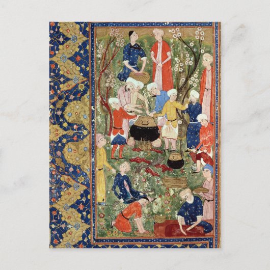 Zubereitung einer Mahlzeit Postkarte (Vorderseite)