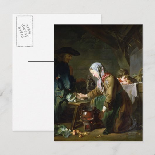 Zubereitung eines Essens Postkarte (Vorne/Hinten)