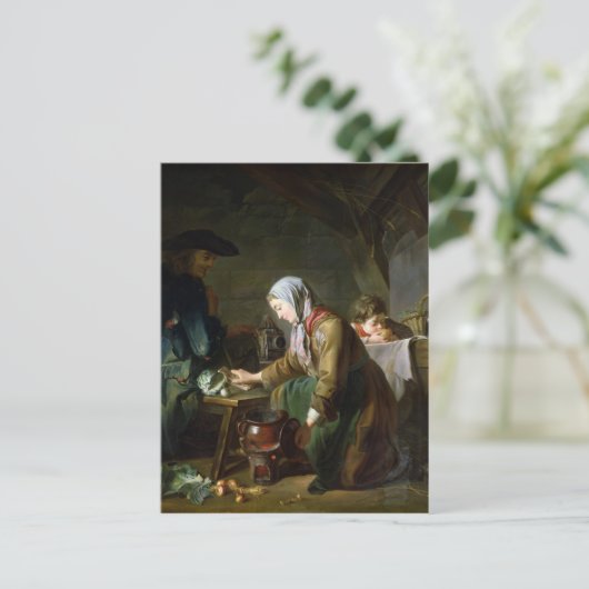 Zubereitung eines Essens Postkarte (Stehend Vorderseite)