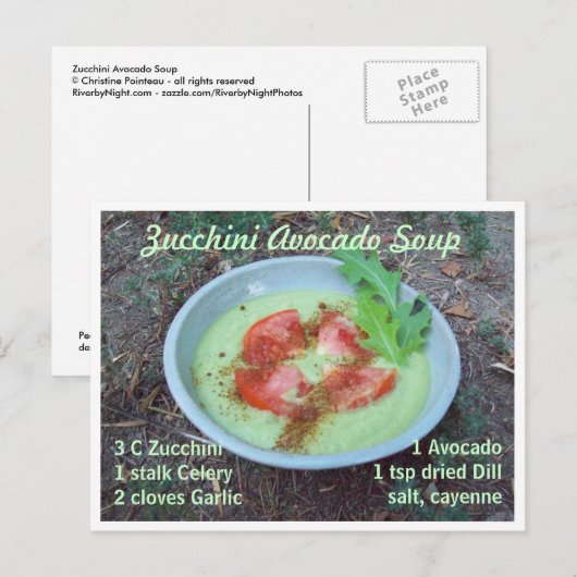 Zucchini Avocado Soup Postkarte (Vorne/Hinten)