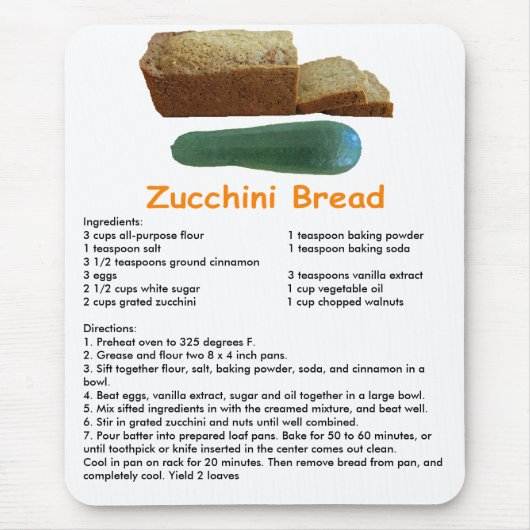 Zucchini Brot Mousepad (Vorne)