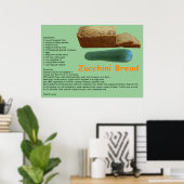 Zucchini Brot Rezept Print Poster (Heimbüro)
