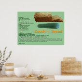 Zucchini Brot Rezept Print Poster (Küche)