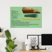 Zucchini Brot Rezept Print Poster (Heimbüro)